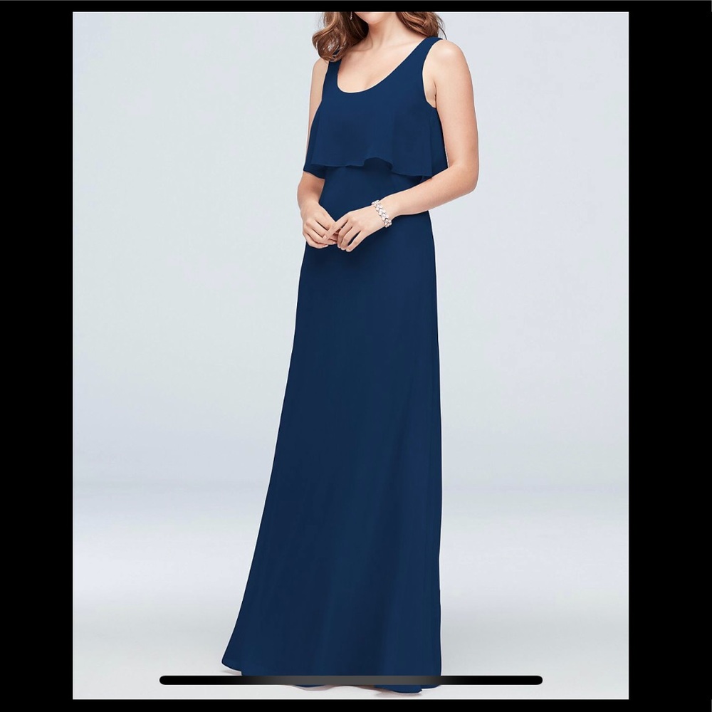David’s Bridal Marine Long Bridesmaid Dress size 8